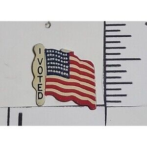 Vintage “I Voted” Enamel Lapel Pin – American Flag Patriotic Union Made USA